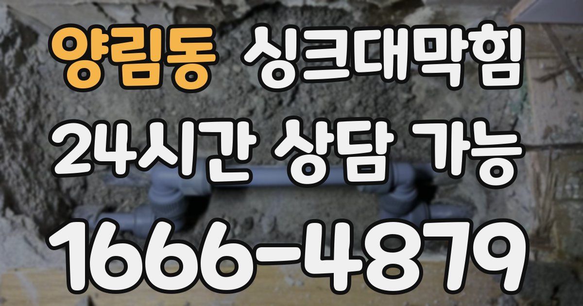 양림동 싱크대 뚫기