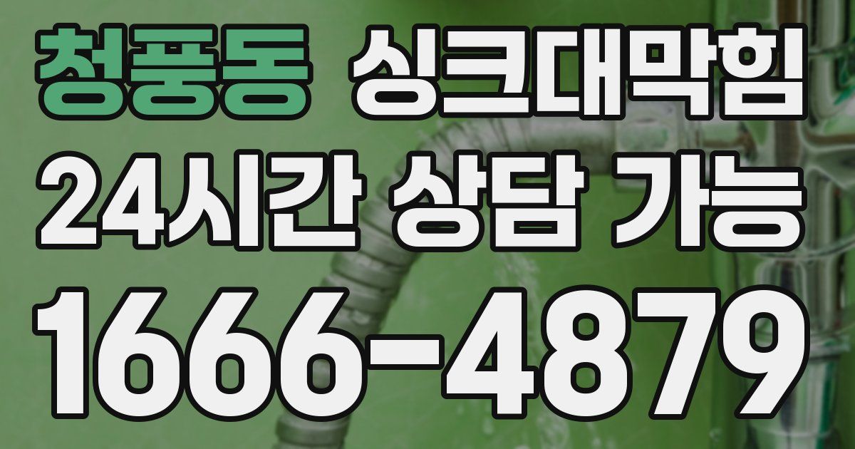 청풍동 싱크대 뚫기