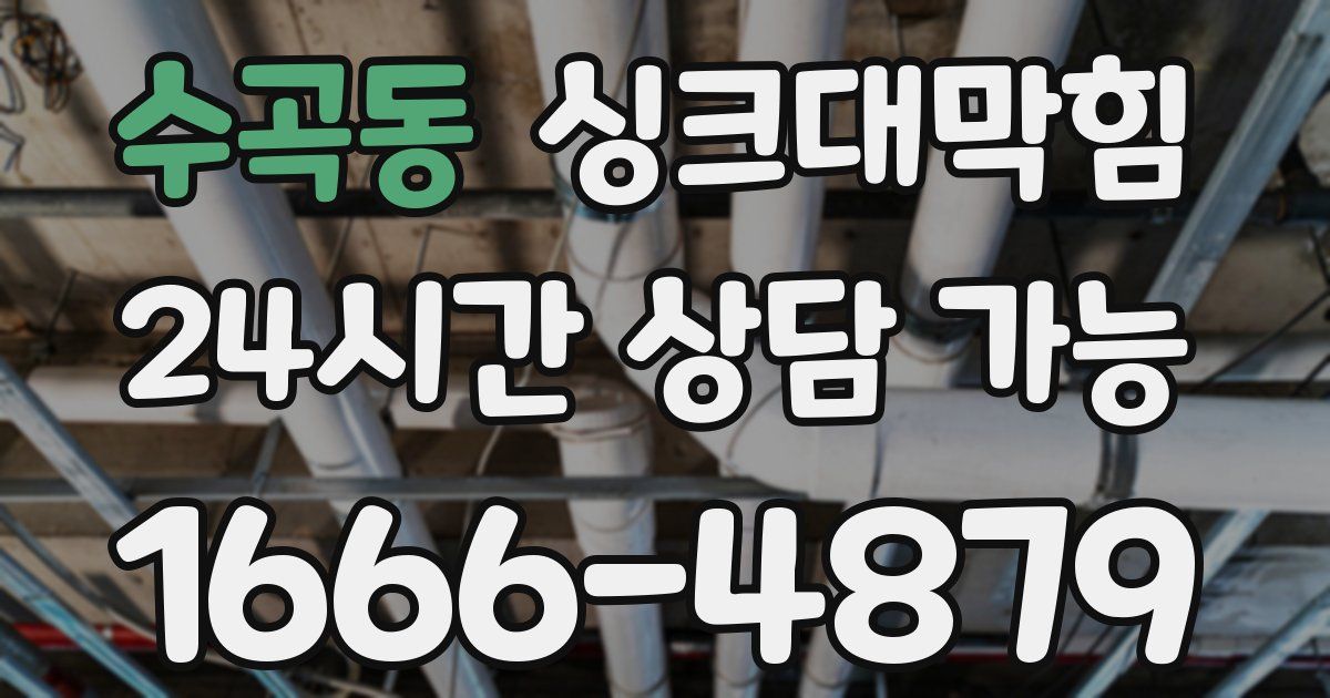 수곡동 싱크대 뚫기