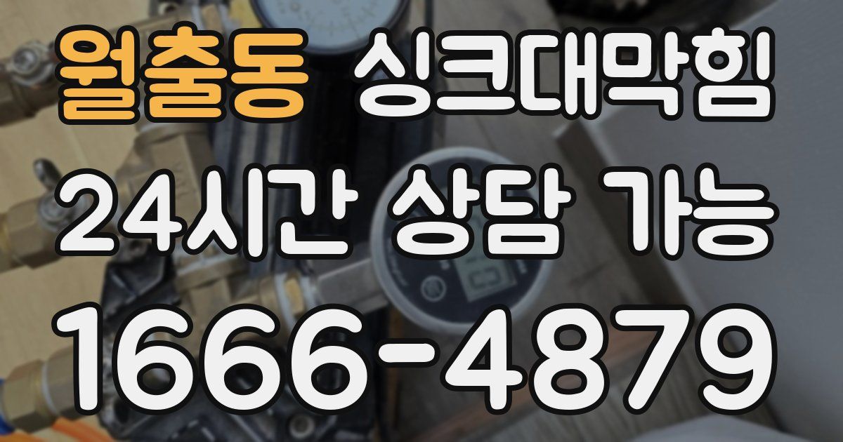 월출동 싱크대 뚫기