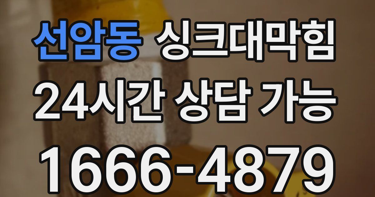 선암동 싱크대 뚫기