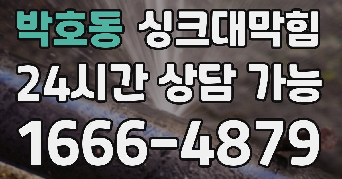 박호동 싱크대 뚫기