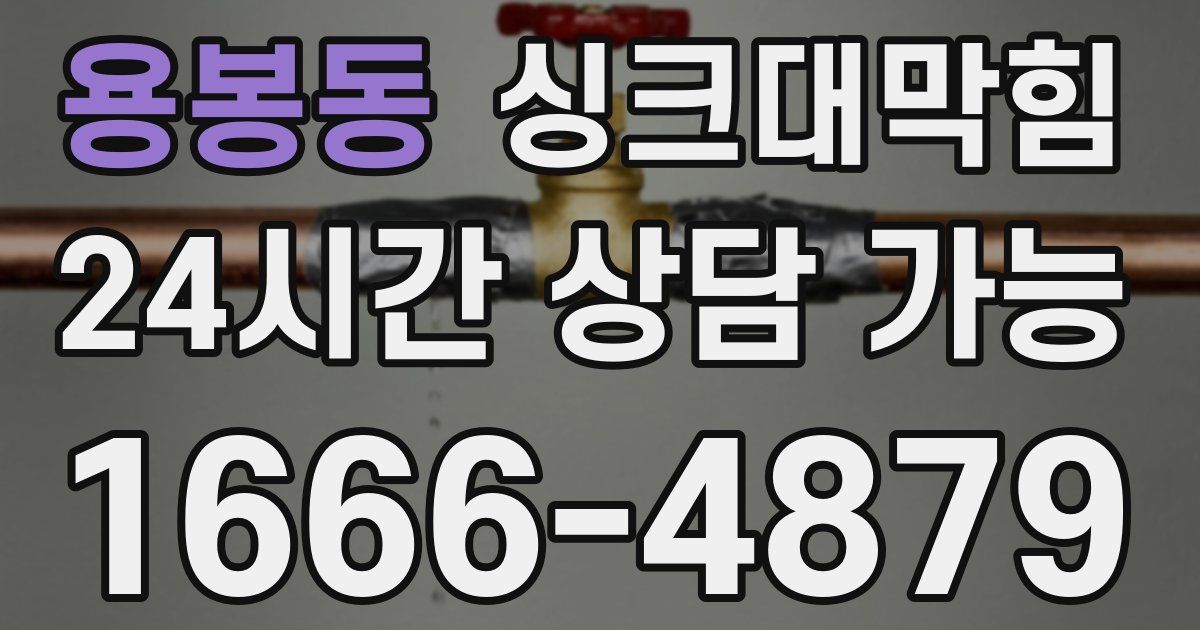 용봉동 싱크대 뚫기