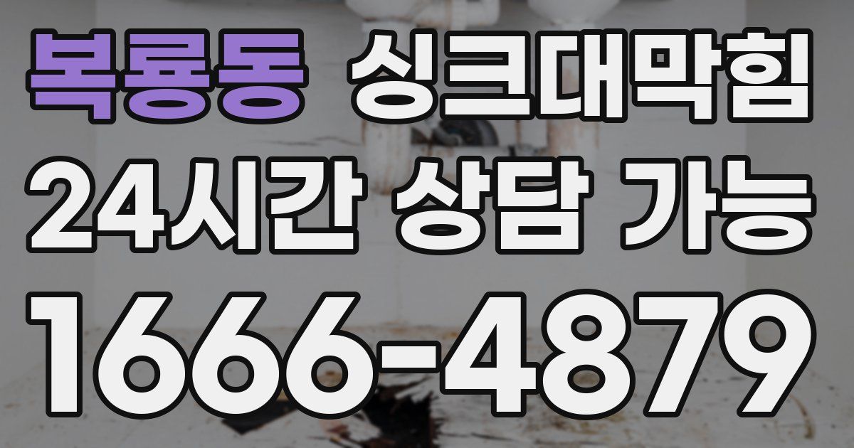 복룡동 싱크대 뚫기