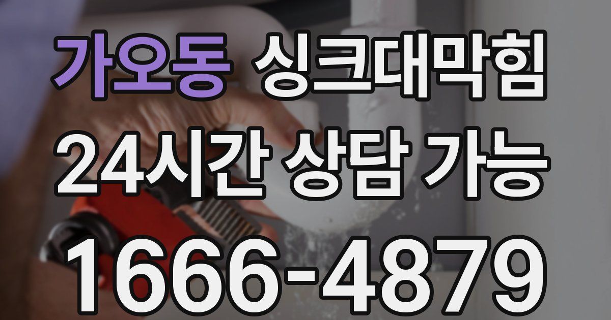 가오동 싱크대 뚫기