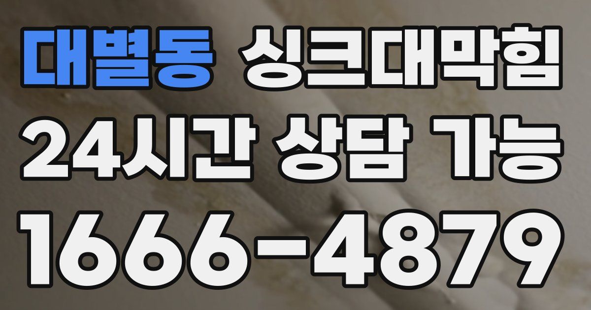 대별동 싱크대 뚫기