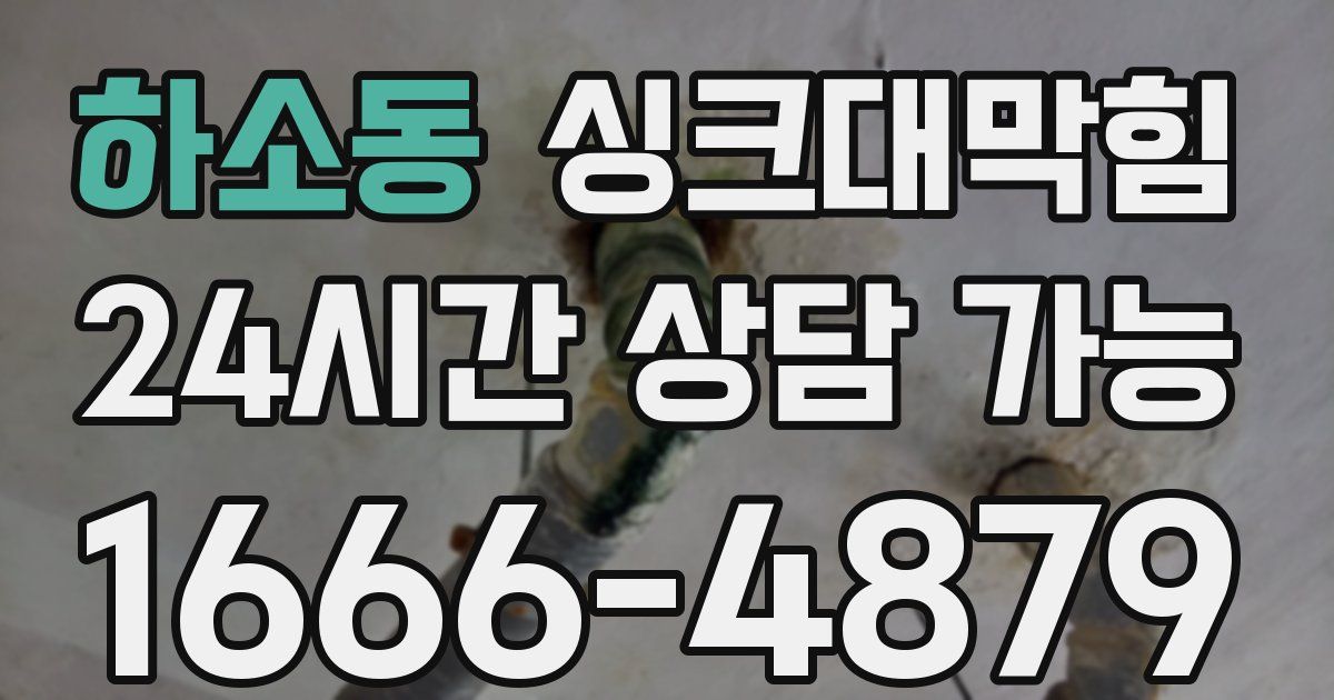 하소동 싱크대 뚫기