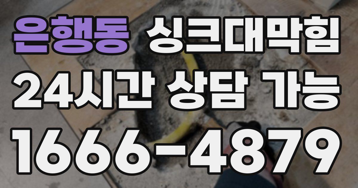 은행동 싱크대 뚫기