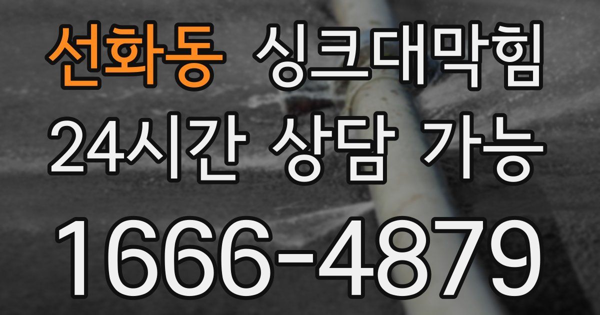선화동 싱크대 뚫기