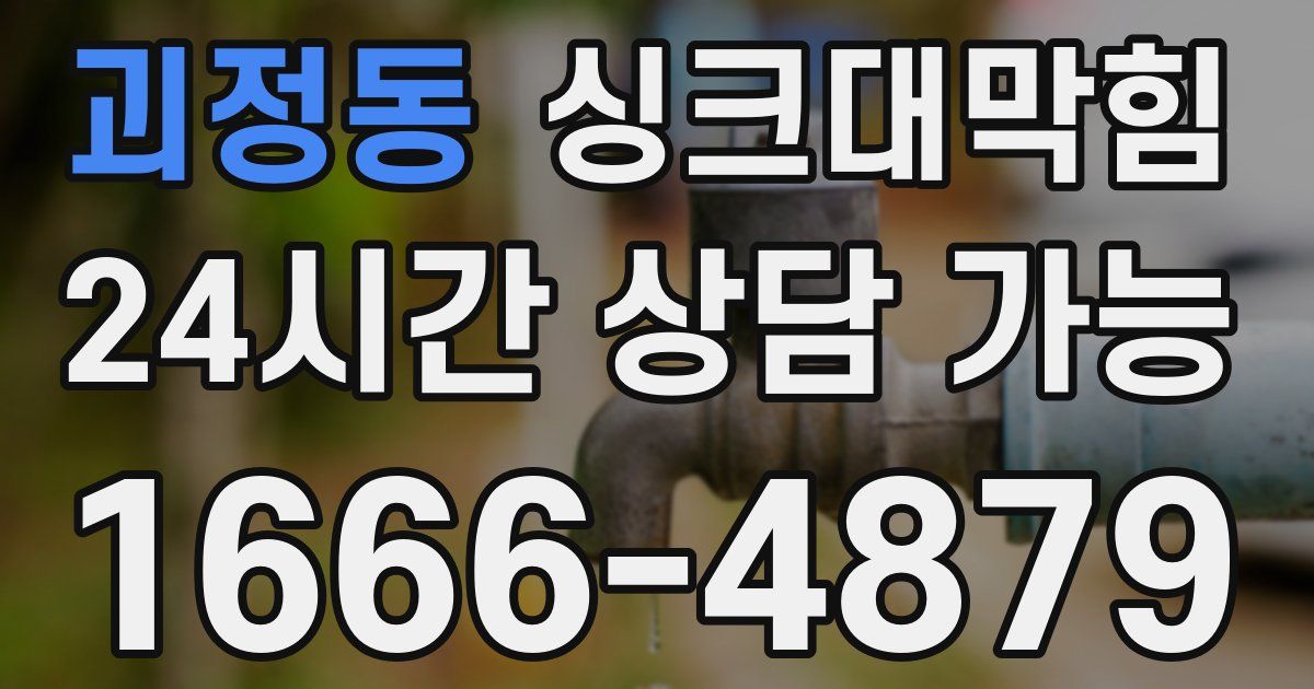 괴정동 싱크대 뚫기