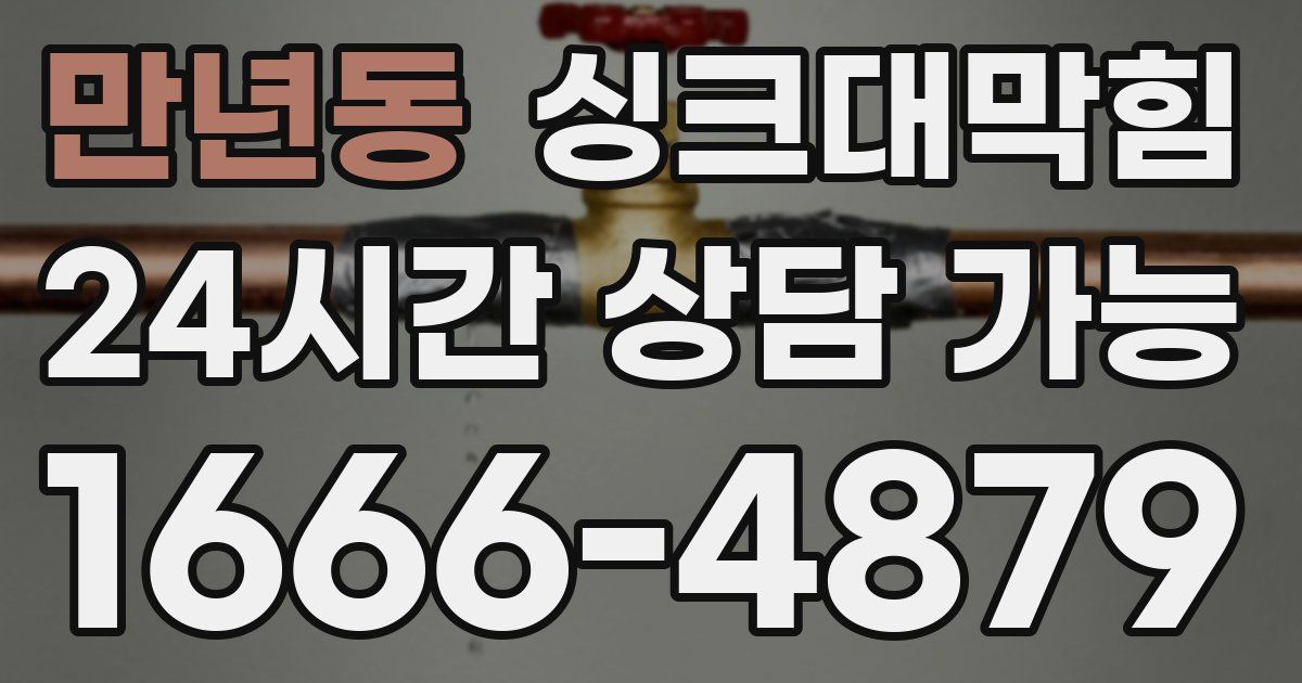 만년동 싱크대 뚫기