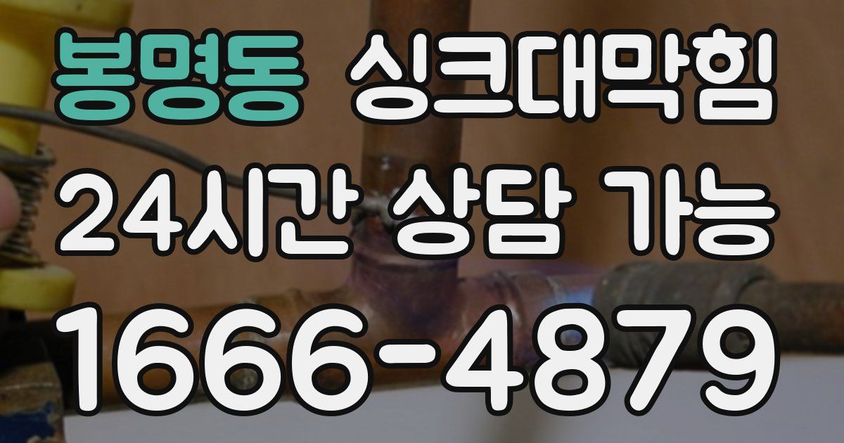 봉명동 싱크대 뚫기