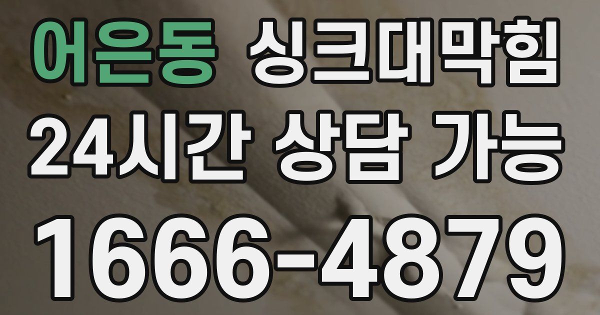 어은동 싱크대 뚫기