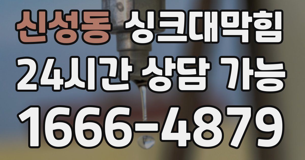 신성동 싱크대 뚫기