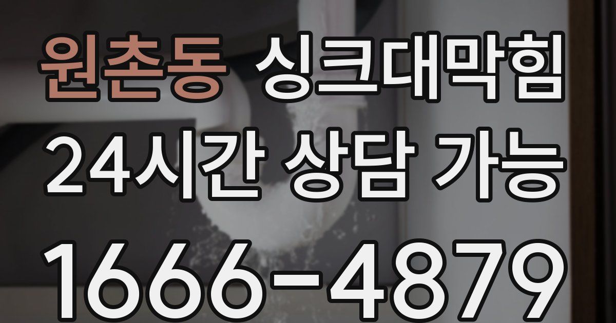 원촌동 싱크대 뚫기