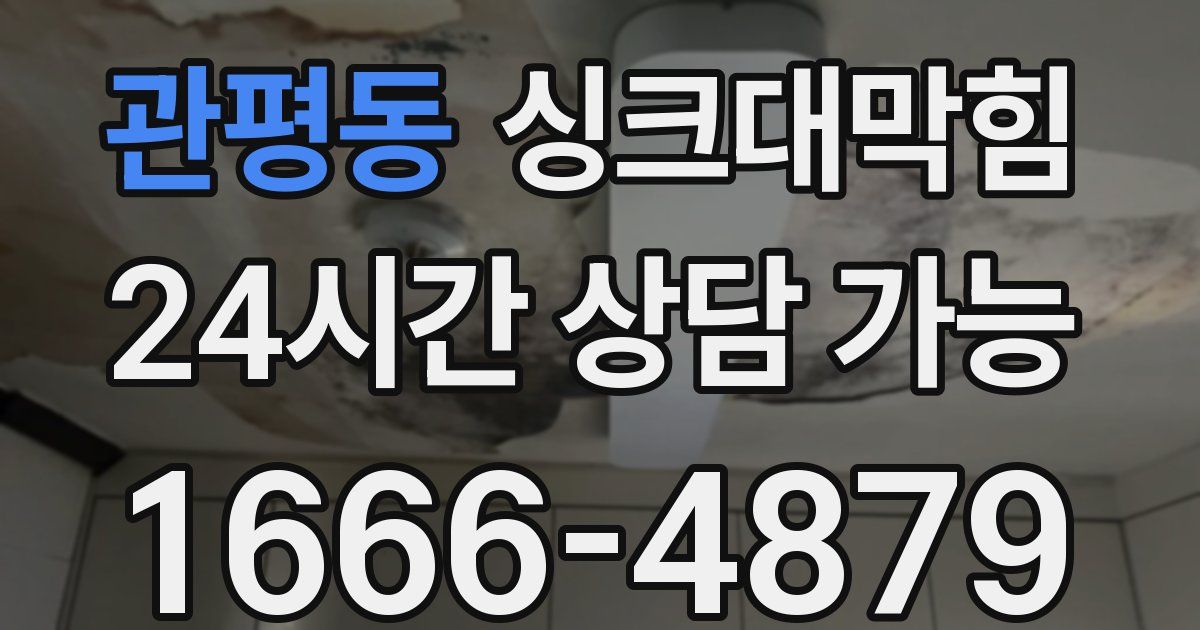 관평동 싱크대 뚫기