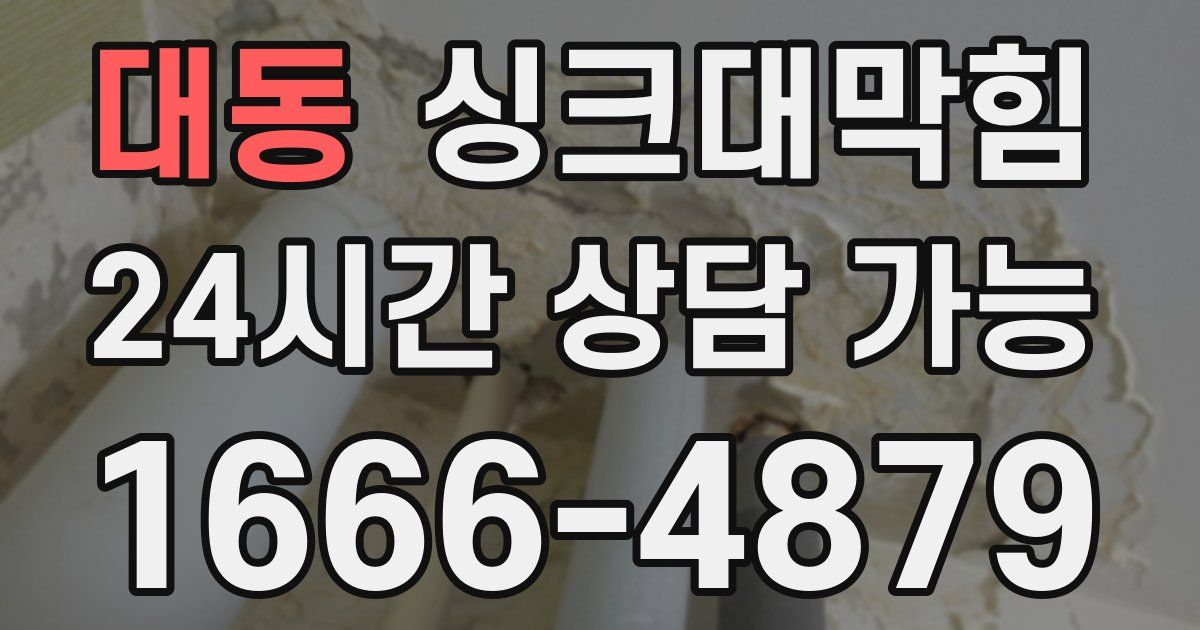 대동 싱크대 뚫기