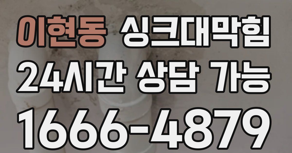 이현동 싱크대 뚫기