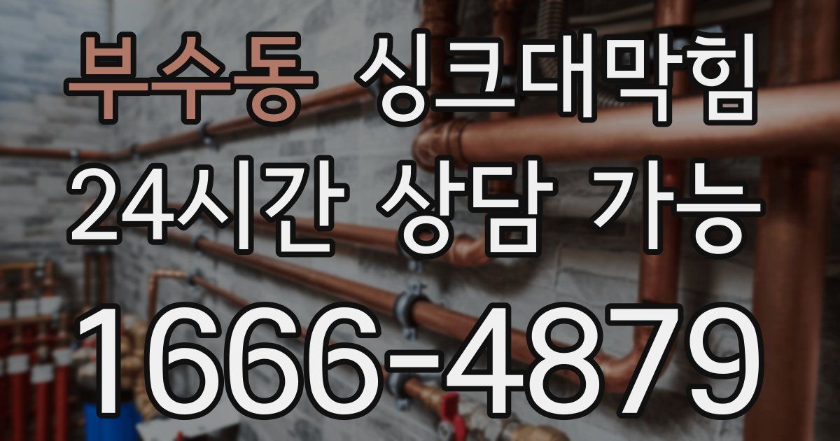 부수동 싱크대 뚫기