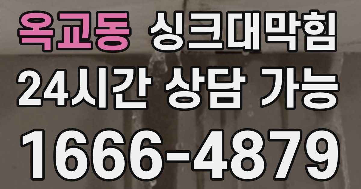 옥교동 싱크대 뚫기