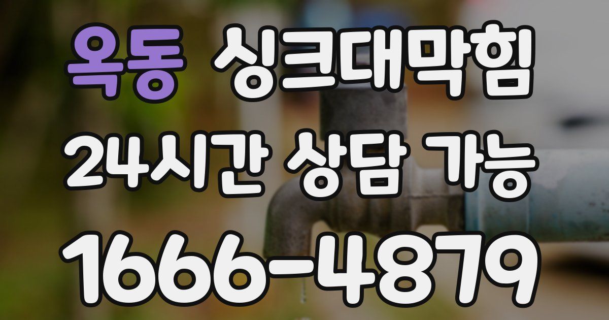 옥동 싱크대 뚫기