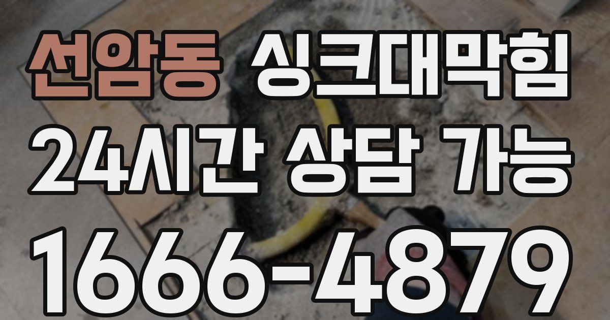 선암동 싱크대 뚫기