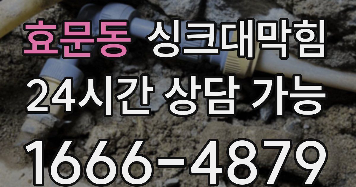 효문동 싱크대 뚫기