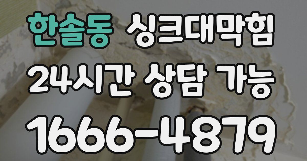 한솔동 싱크대 뚫기