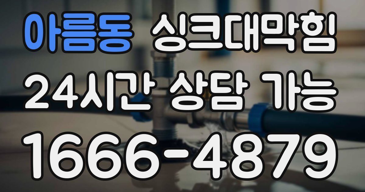 아름동 싱크대 뚫기