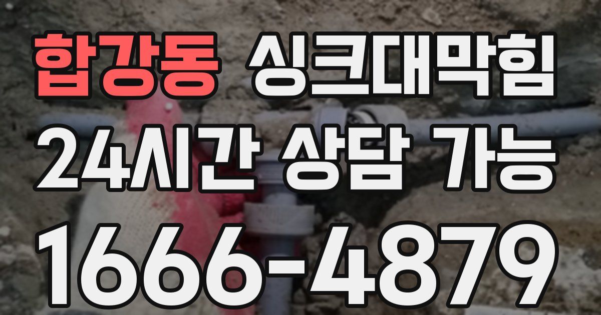 합강동 싱크대 뚫기