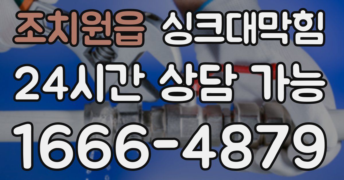 조치원읍 싱크대 뚫기