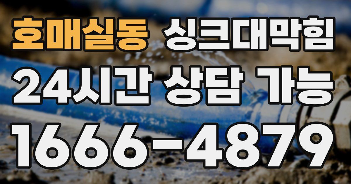 호매실동 싱크대 뚫기