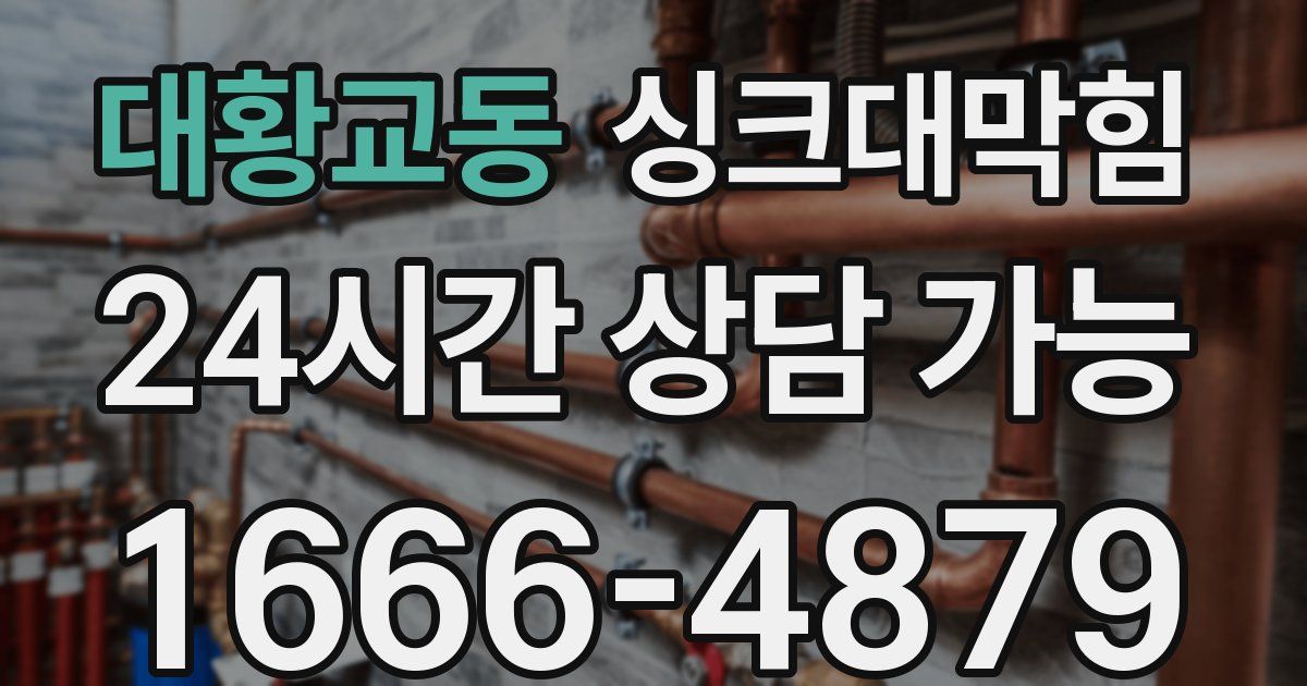 대황교동 싱크대 뚫기