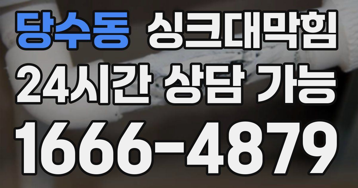 당수동 싱크대 뚫기