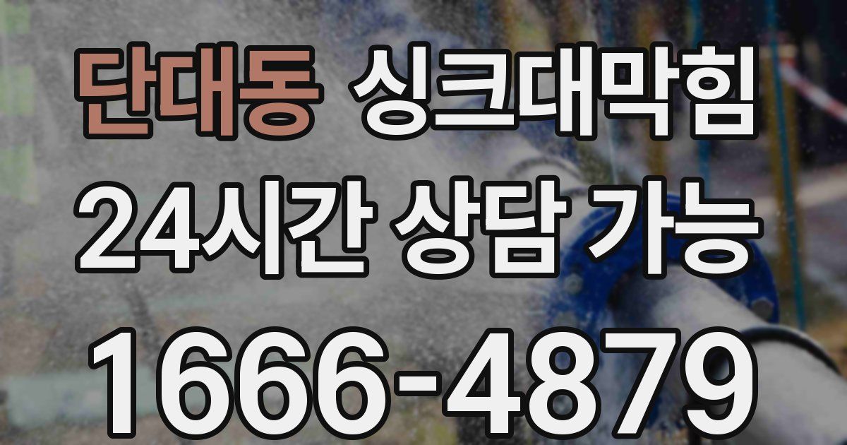 단대동 싱크대 뚫기