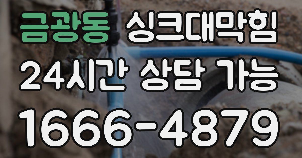 금광동 싱크대 뚫기