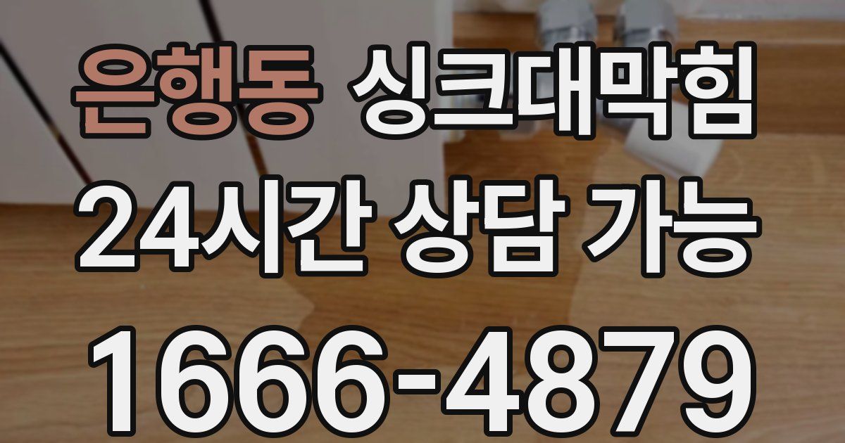 은행동 싱크대 뚫기