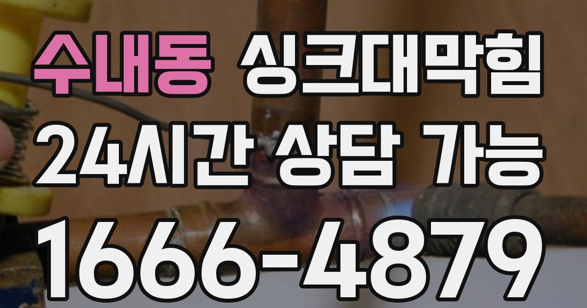 수내동 싱크대 뚫기