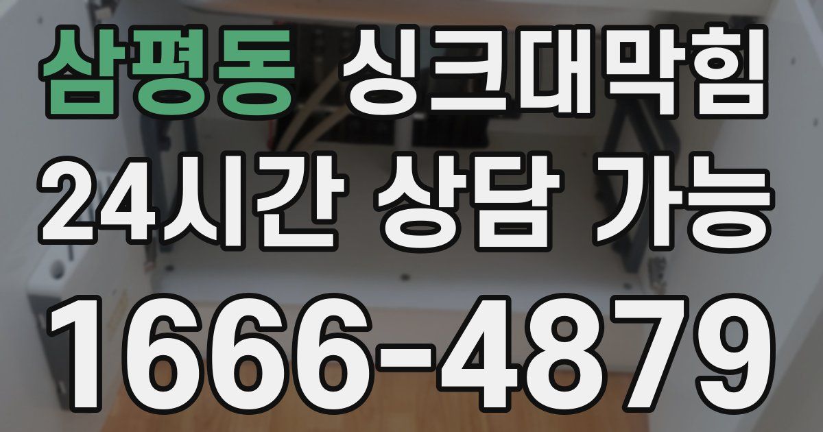 삼평동 싱크대 뚫기