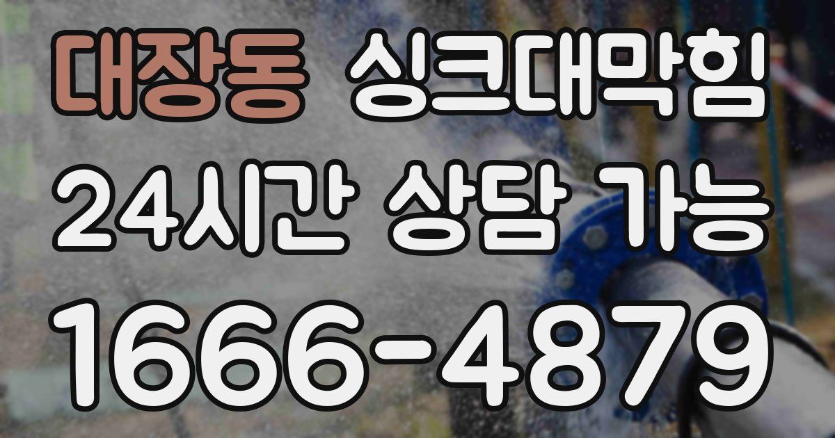 대장동 싱크대 뚫기
