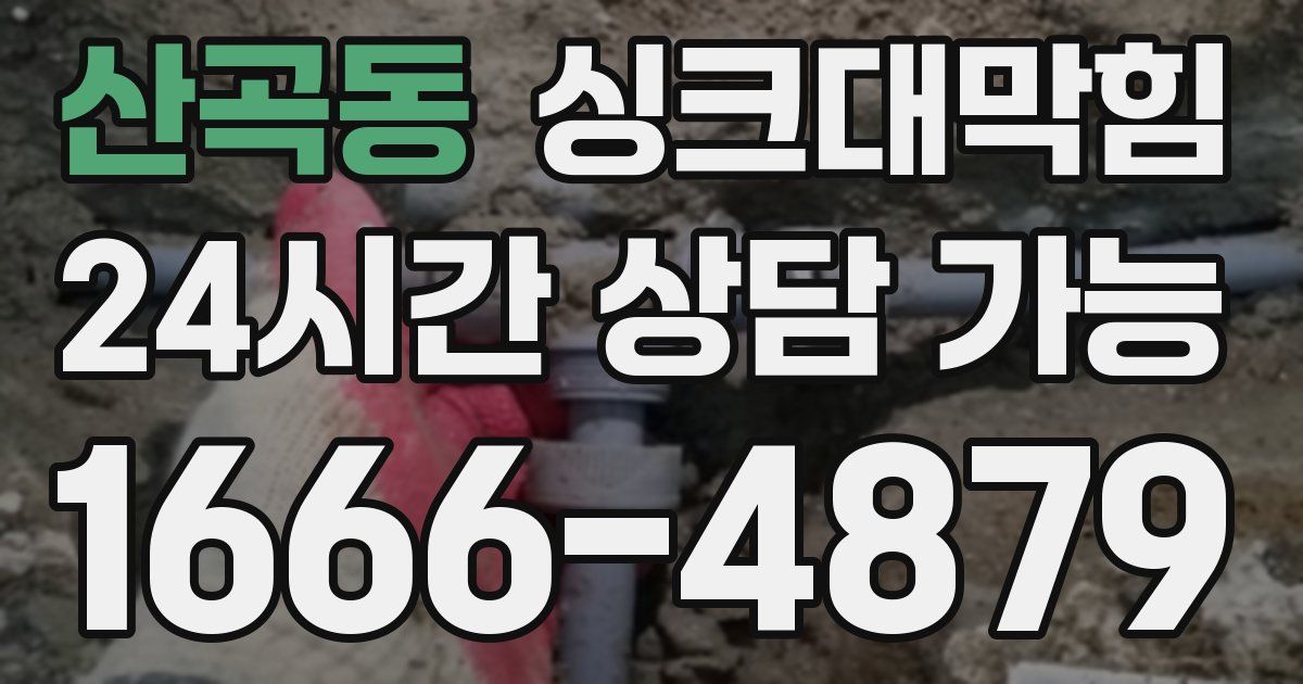 산곡동 싱크대 뚫기