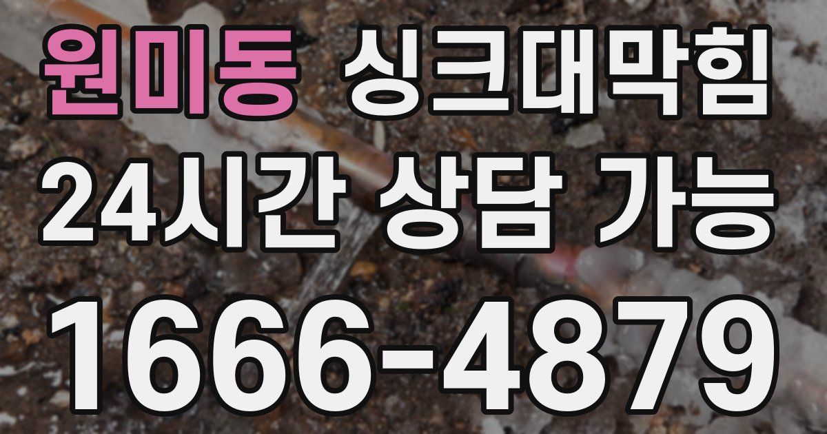 원미동 싱크대 뚫기