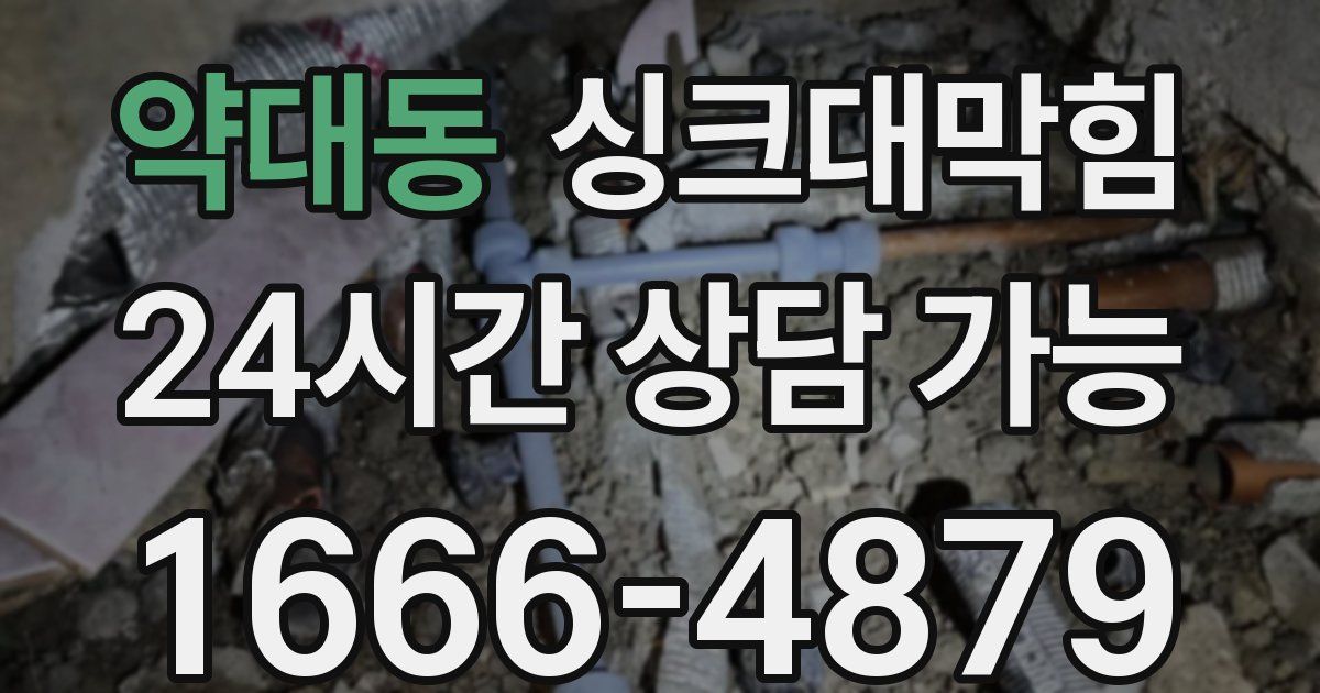 약대동 싱크대 뚫기