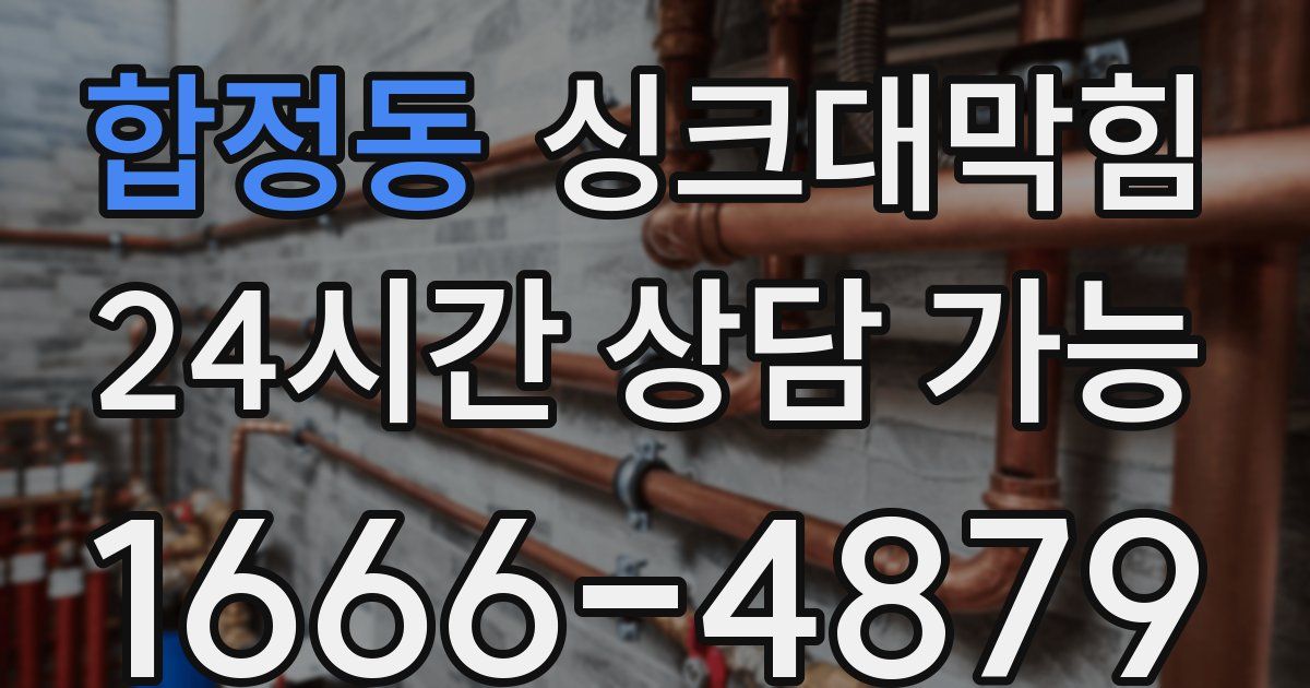 합정동 싱크대 뚫기