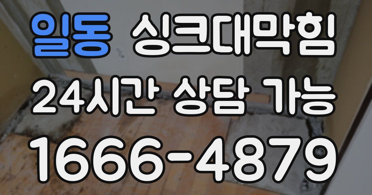 일동 싱크대 뚫기