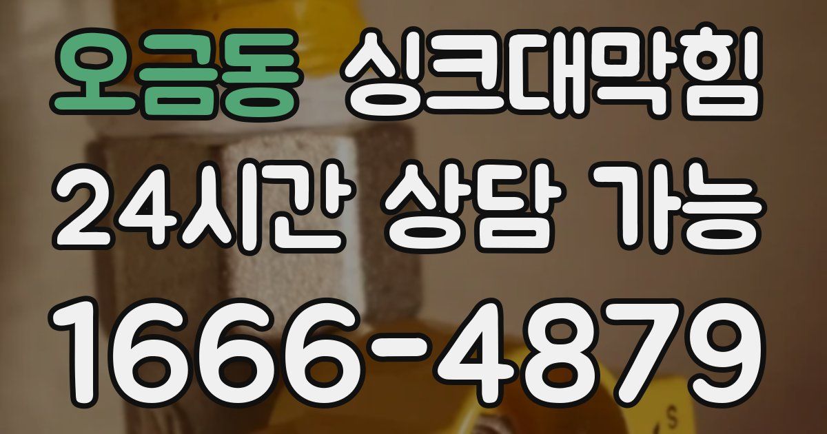 오금동 싱크대 뚫기