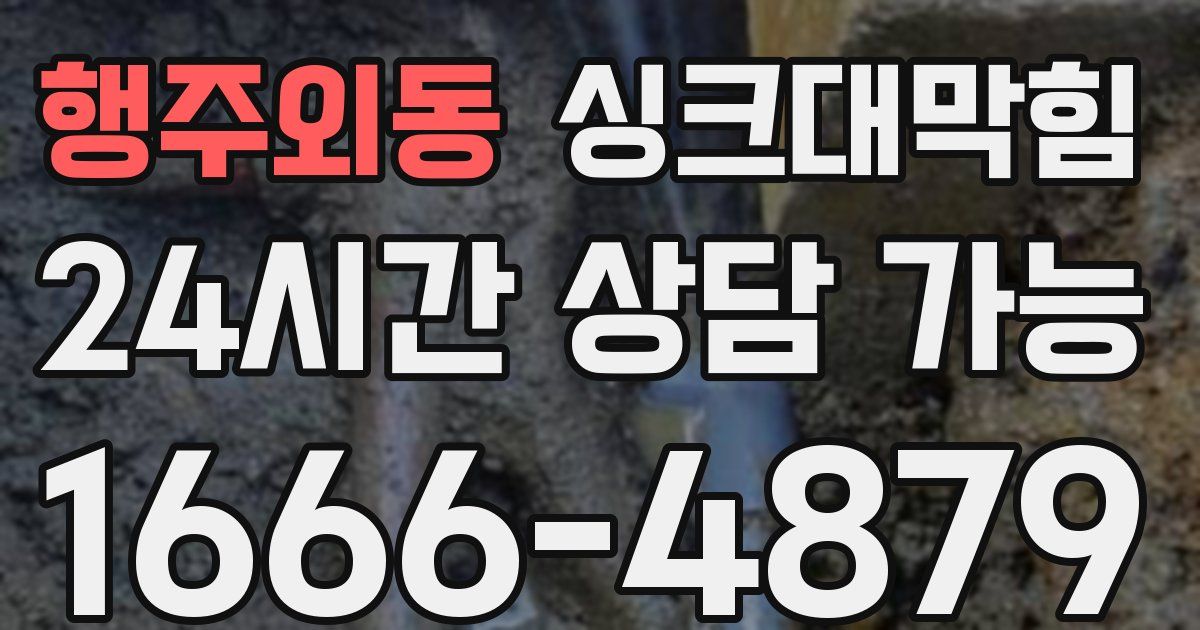 행주외동 싱크대 뚫기