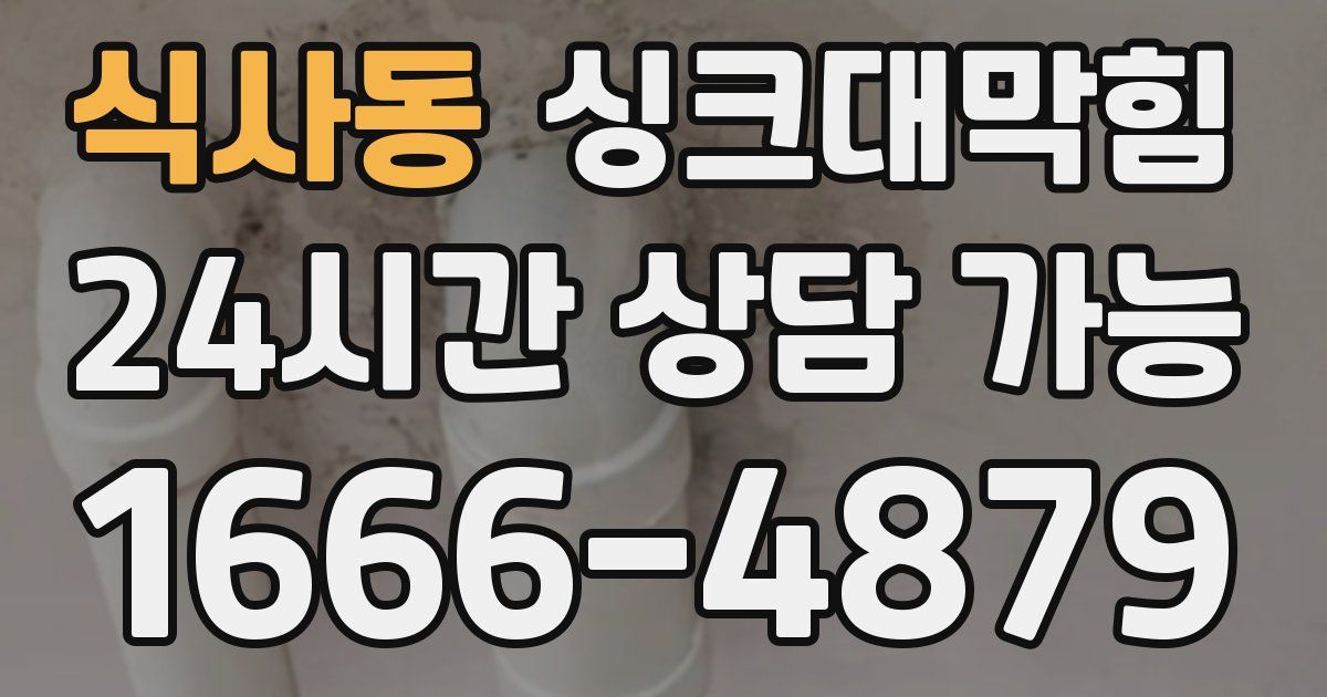 식사동 싱크대 뚫기