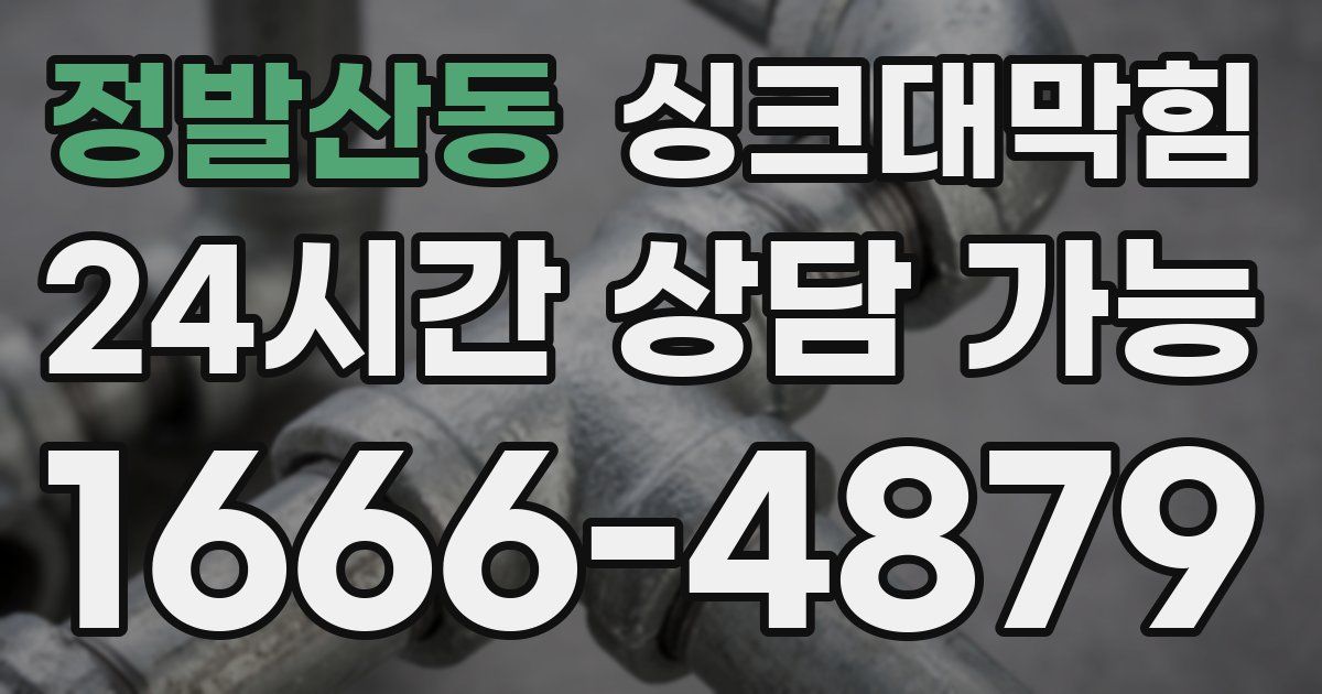 정발산동 싱크대 뚫기