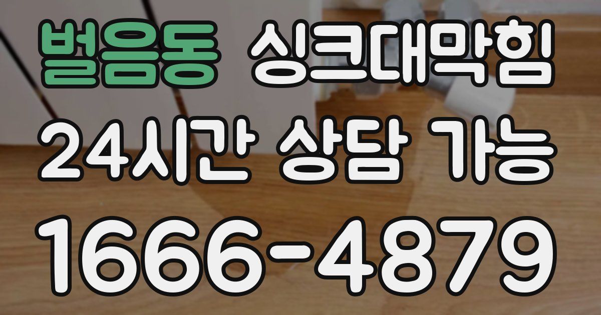 벌음동 싱크대 뚫기